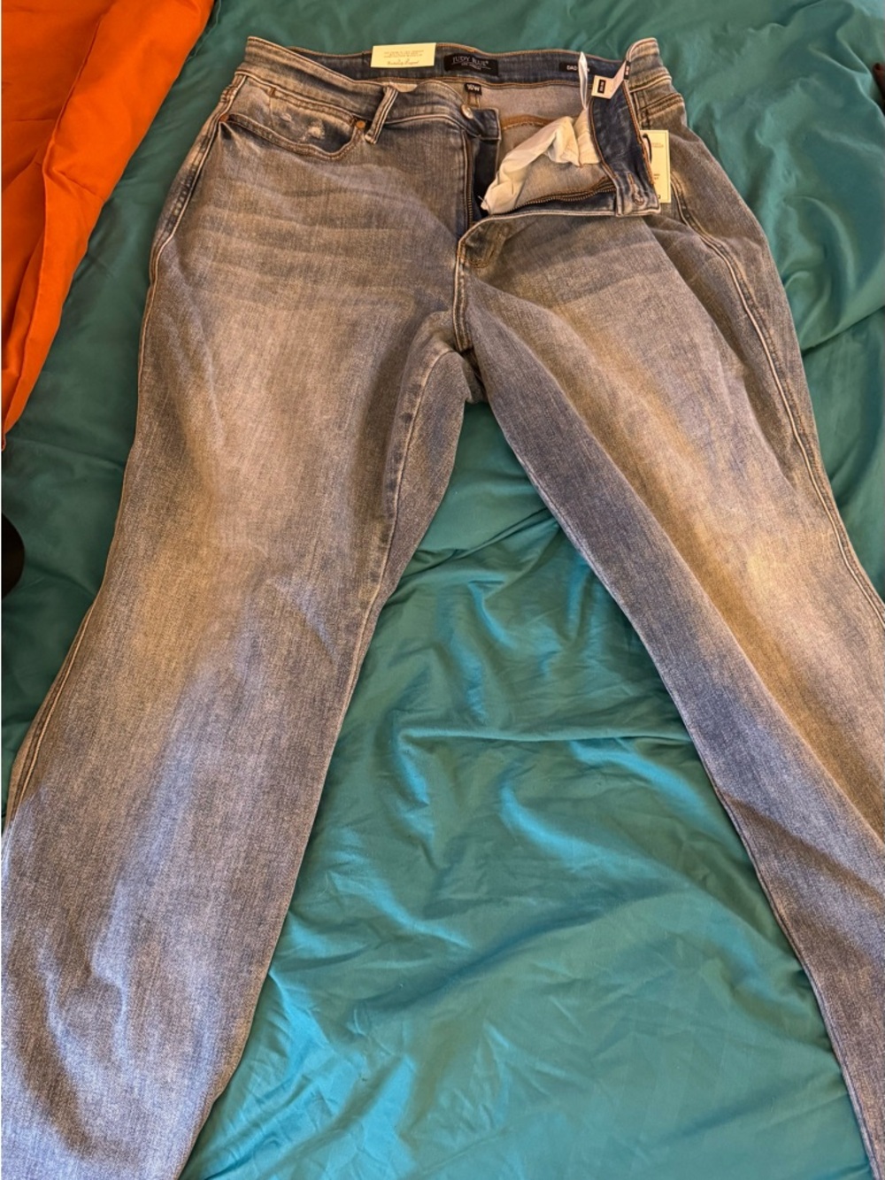 Judy Blue Men's Light Gray Slim Straight Jeans